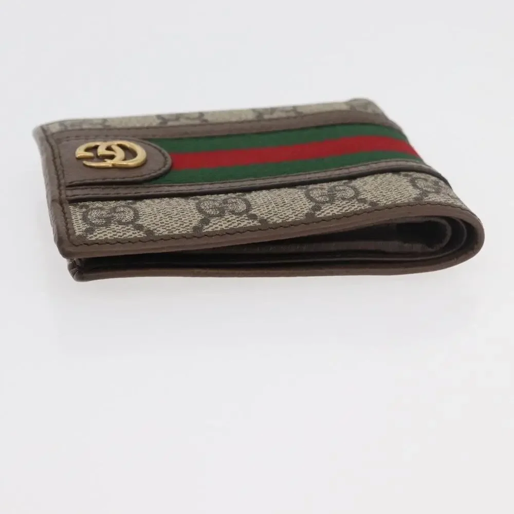 Gucci GG Supreme Web Compact Wallet Beige